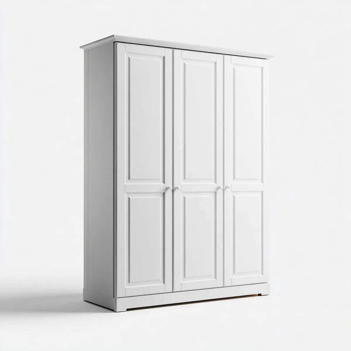Kleiderschrank Weiß 3-türig 150 x 58 x 200 cm Spanplatte Rechteckig