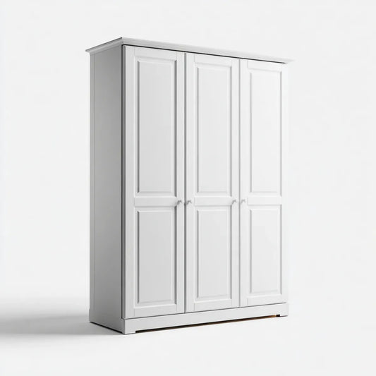 Kleiderschrank Weiß 3-türig 150 x 58 x 200 cm Spanplatte Rechteckig