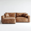 Ecksofa mit linker Recamiere Braun 250 x 160 x 78 cm aus PU-Kunstleder