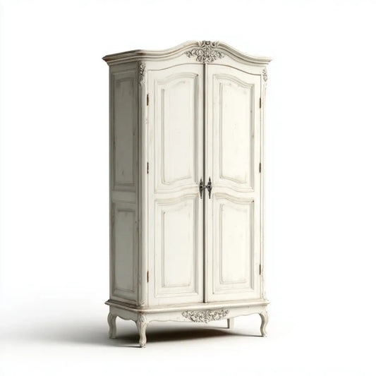 Kleiderschrank Massivholz Weiß 120 x 60 x 210 cm rechteckig mit 2 Türen