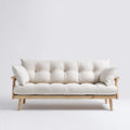 3-Sitzer Sofa Cremeweiß 180 x 82 x 80 cm mit Massivholzgestell und Baumwoll-Polyester-Bezug