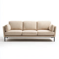 3-Sitzer Sofa Beige 220 x 90 x 82 cm Polyester mit Stahlgestell Rechteckig