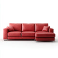 3-Sitzer Ecksofa mit Recamiere Rot aus PU-Kunstleder L-Form 280 x 165 x 88 cm