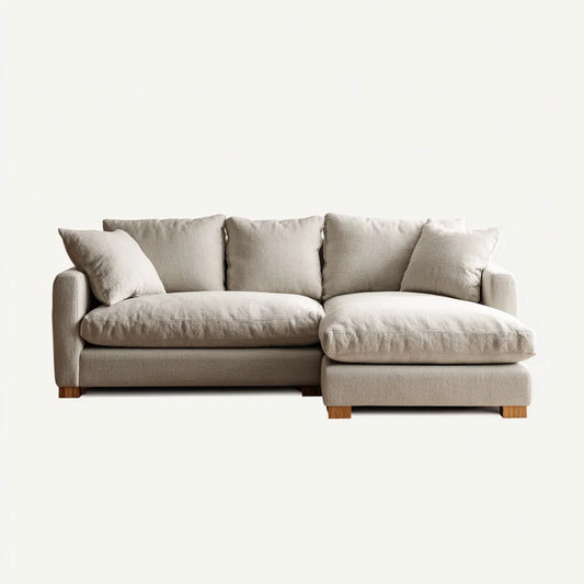 Ecksofa mit Recamiere rechts Beige 250 x 160 cm Polyester Rechteckform